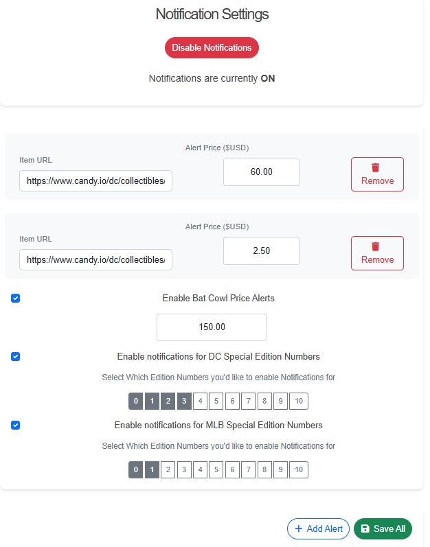 Price Alerts