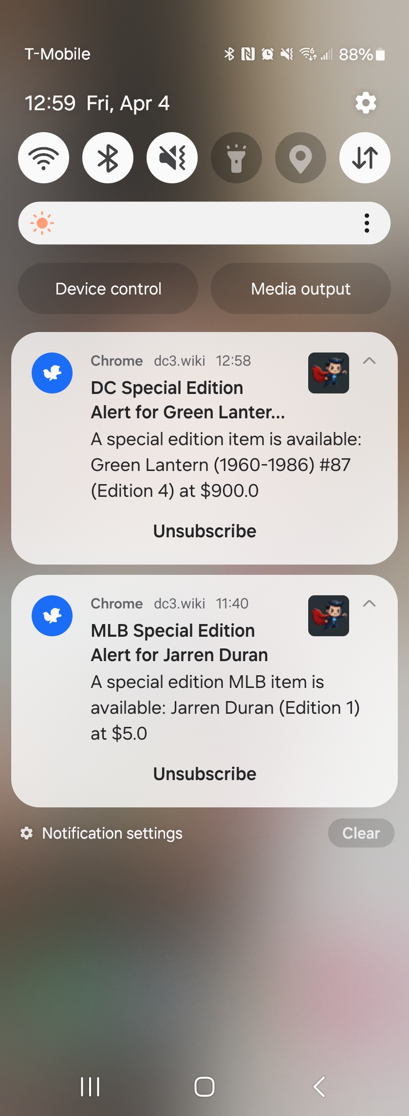 Mobile Price Alert Example